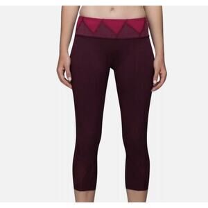 Lululemon Run Inspire Crop II Leggings Women's 4 Burgundy Activewear Pants